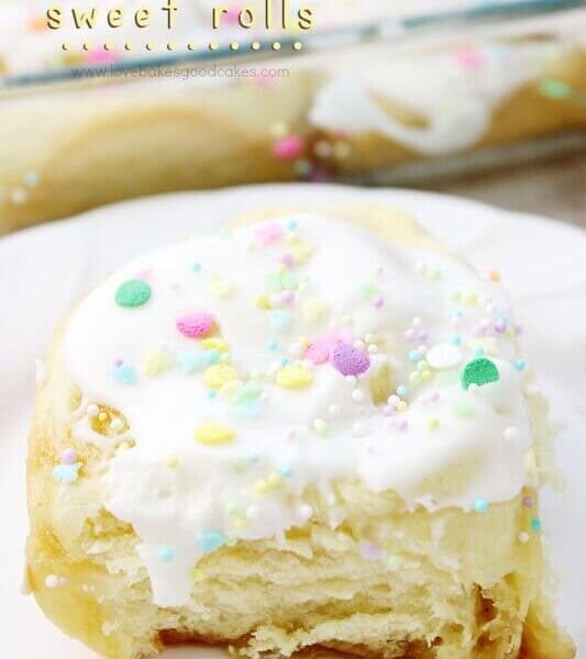 Lemon Sweet Rolls on a white plate.