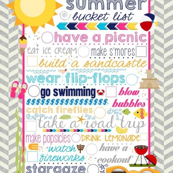 Summer Bucket List Printable.