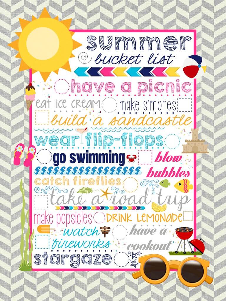 Summer Bucket List Printable.