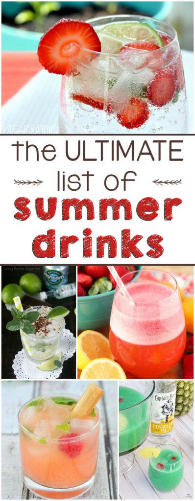 The ULTIMATE list of Summer Drinks collage.