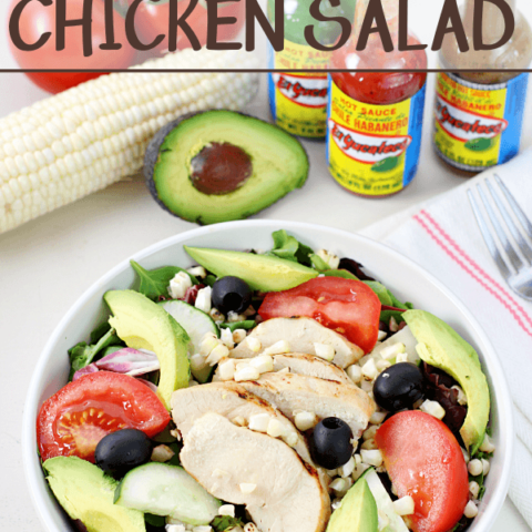 Spicy Southwest Chicken Salad in a white bowl.