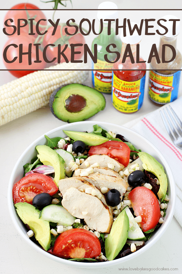 Spicy Southwest Chicken Salad in a white bowl.