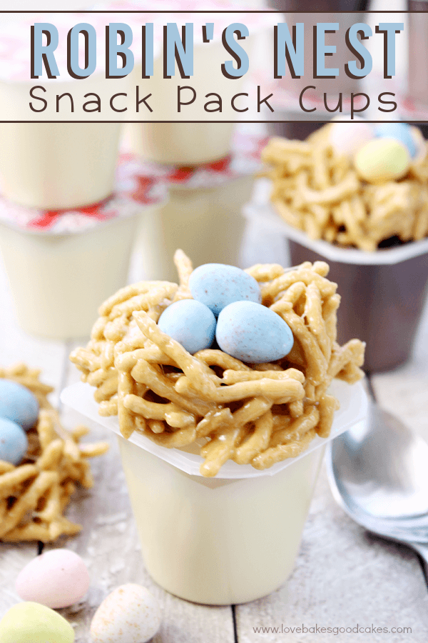 Robin's Nest Snack Pack Cups close up with a spoon.