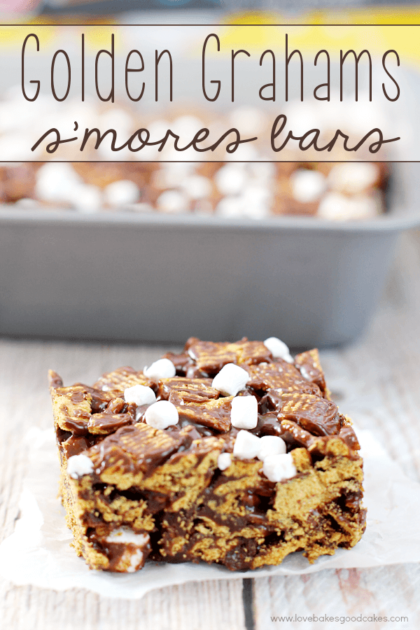 Golden Grahams S'mores Bars on a piece of wax paper.