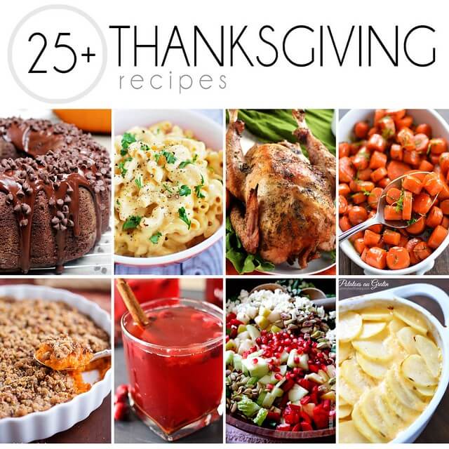 25+ Thanksgiving Recipes collage.