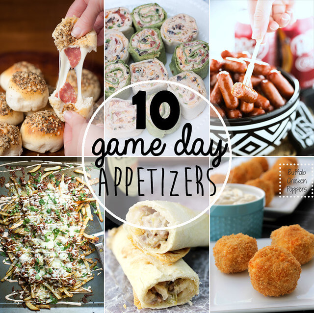 10 Game Day Appetizers collage.