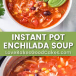 instant pot enchilada soup pin collage