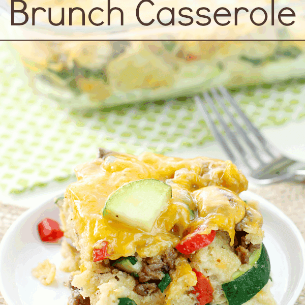 Overnight Italian Brunch Casserole on a white plate.