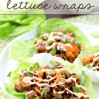 Asian Pork Lettuce Wraps on a white plate.