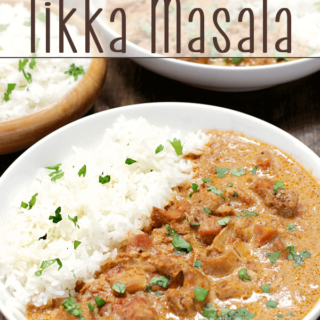 Slow Cooker Chicken Tikka Masala in a white bowl.