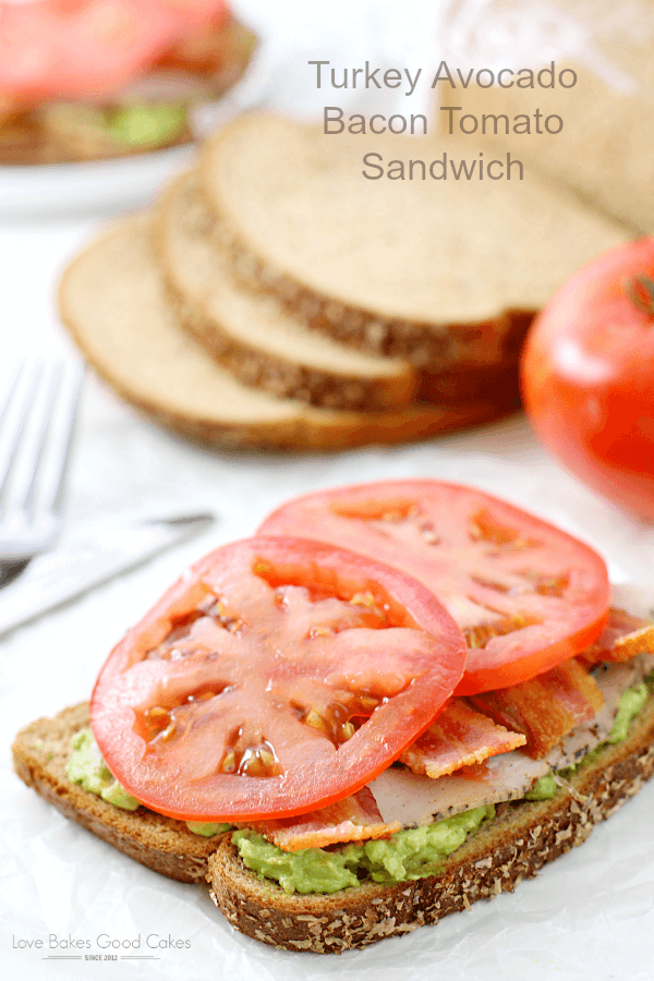 Turkey Avocado Bacon Tomato Sandwich.