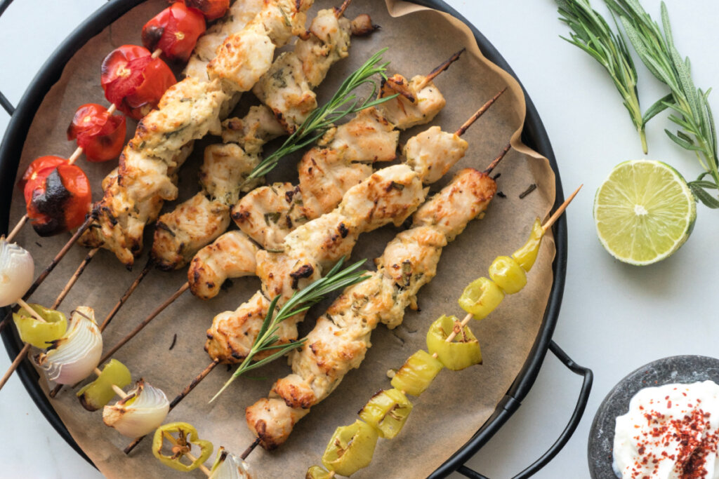 food on a serving tray