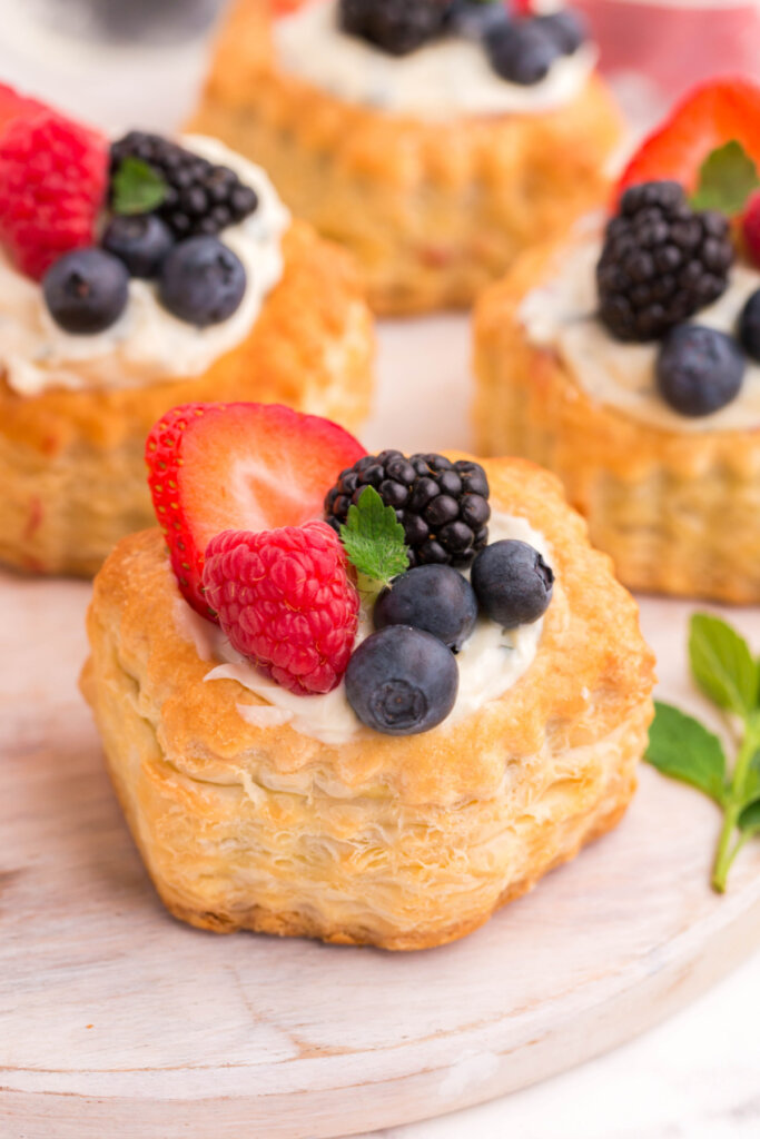 berry mojito fruit tarts on plate