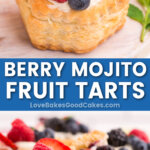 berry mojito fruit tarts pin collage