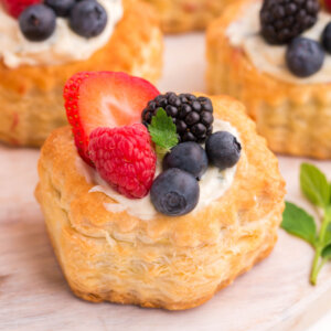 closeup of berry mojito fruit tart