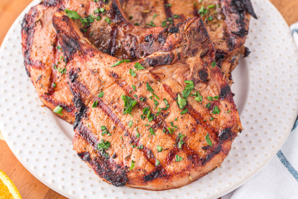 cooked meat on white plate