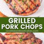 grilled pork chops pin collage