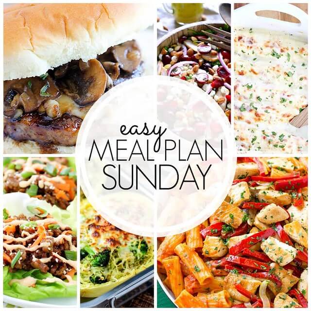 Easy meal plan Sunday.