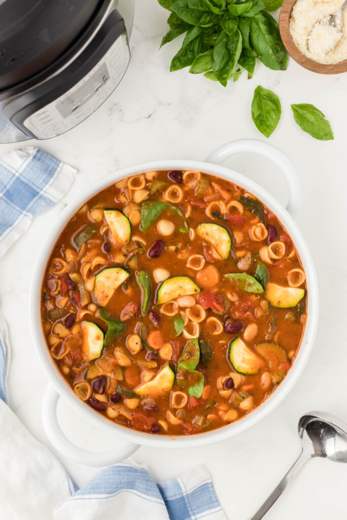 bowl of minestrone soup