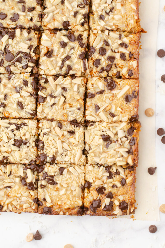 magic cookie bars cut into square