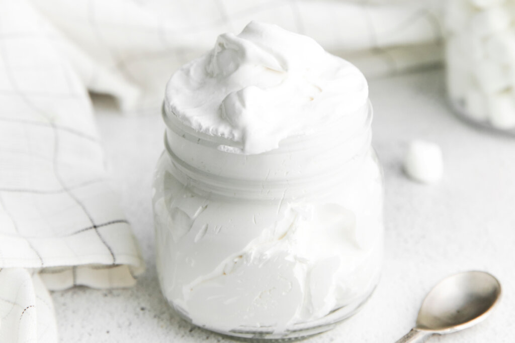 jar with marshmallow fluff