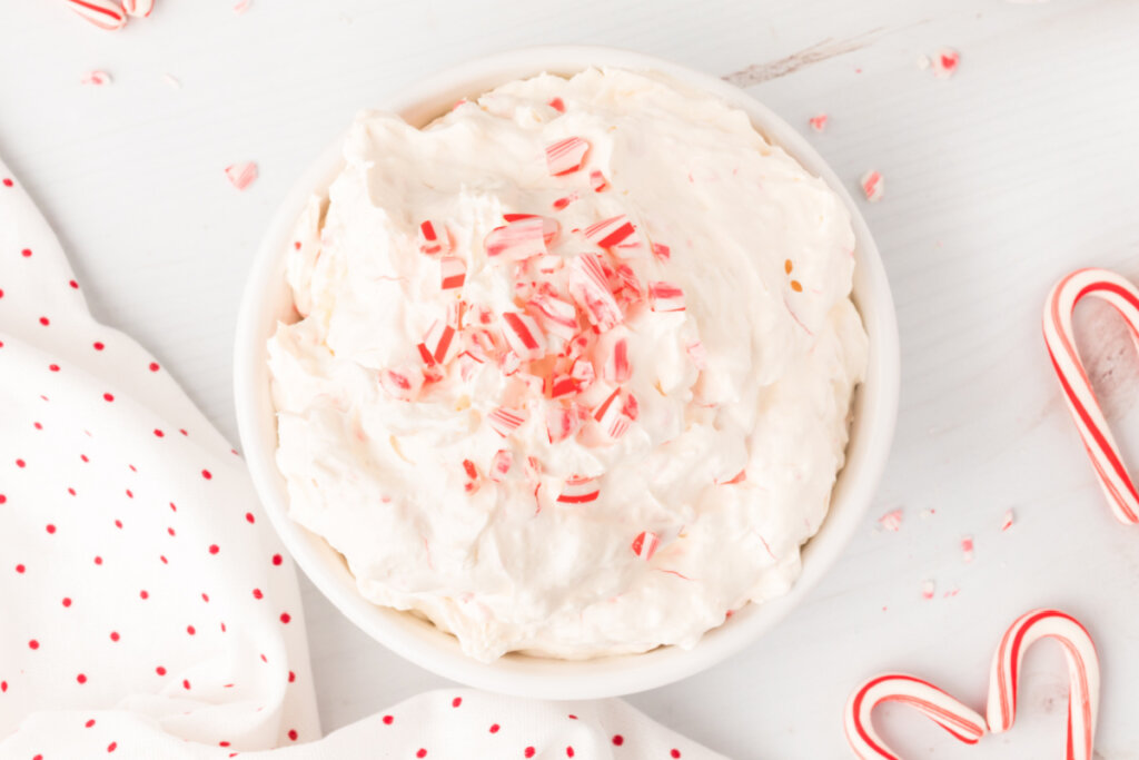 candy cane dip in bowl