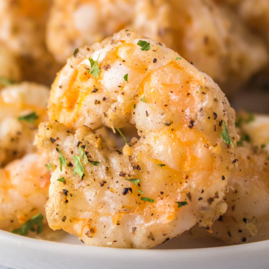 closeup of air fried shrimp