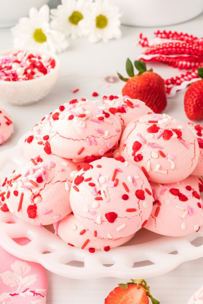 jello meringue cookies on plate