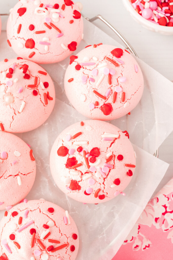 flavored meringue cookie on cooling rack