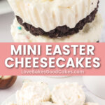 mini easter cheesecakes pin collage