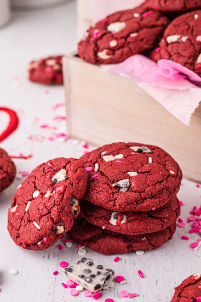 cake mix cookies stacked