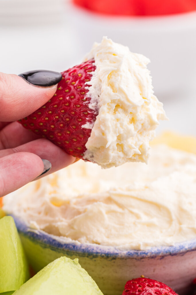 strawberry with fruit dip