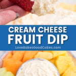 cream cheese fruit dip pin collage