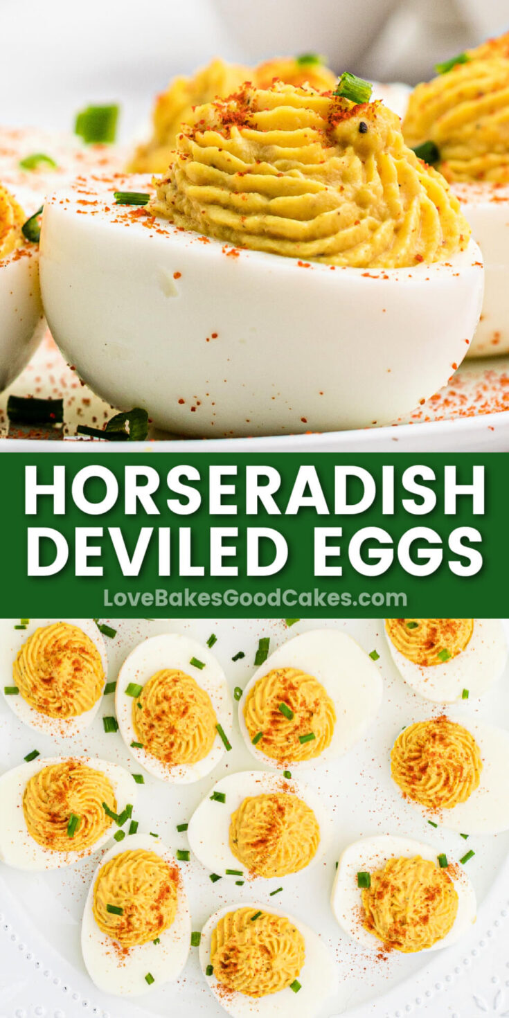 Horseradish Deviled Eggs - Love Bakes Good Cakes
