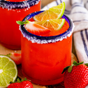 closeup strawberry margarita