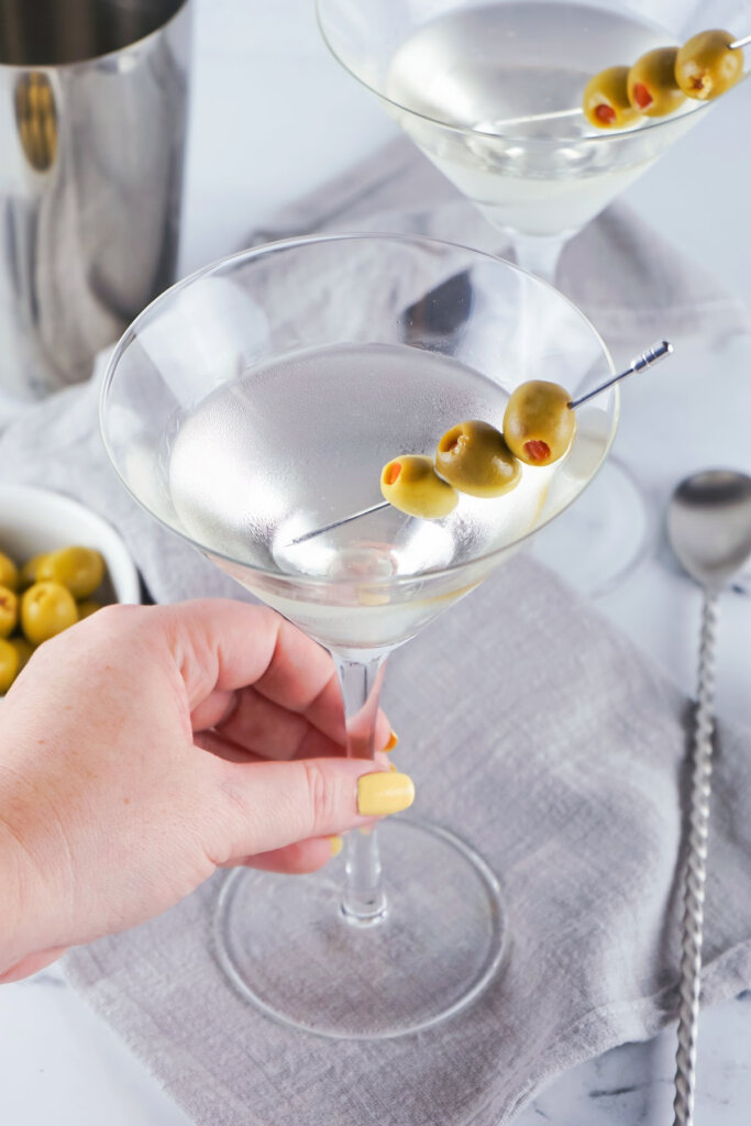 hand holding martini