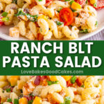 ranch bly pasta salad pin collage