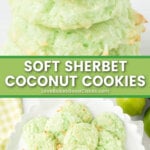 soft sherbet coconut cookies pin collage