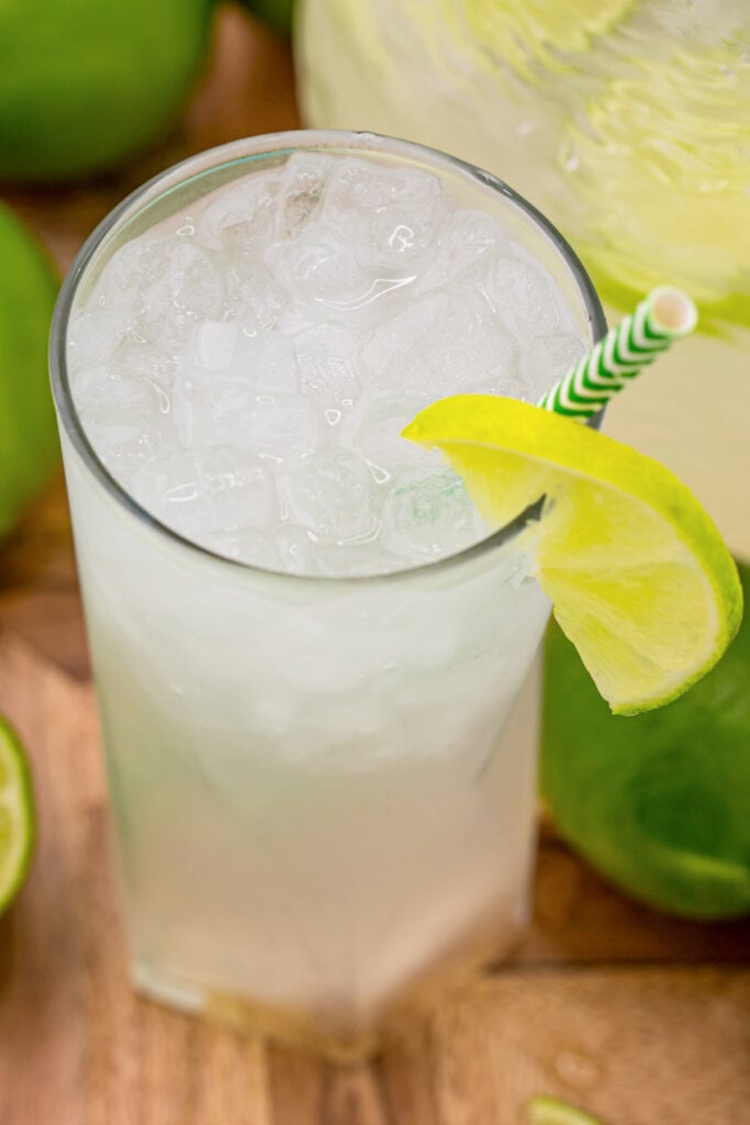 glass of homemade limeade