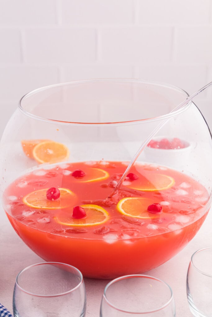 shirley temple punch in punch bowl