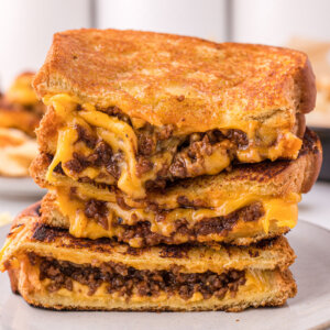 Sloppy Joe Grilled Cheese - Love Bakes Good Cakes