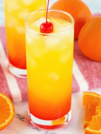 tequila sunrise cocktail in glass