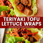 teriyaki tofu lettuce wraps pin collage