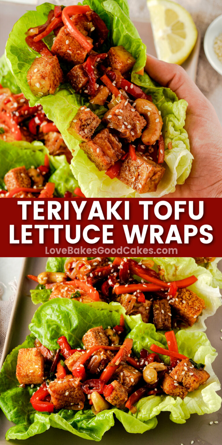 Teriyaki Tofu Lettuce Wraps - Love Bakes Good Cakes