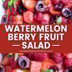 watermelon berry fruit salad pin collage