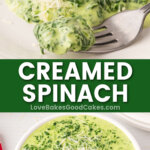 creamed spinach pin collage