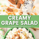creamy grape salad pin collage
