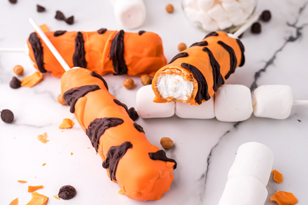 tigger tials made with marshmallows