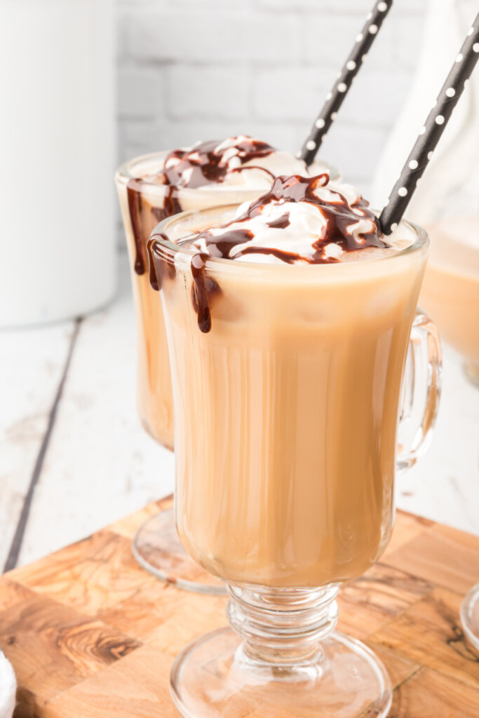 two glasses with best iced coffee