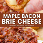 maple bacon brie cheese pin collage